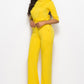 Elegant Mock Neck Tie-Waist Jumpsuit