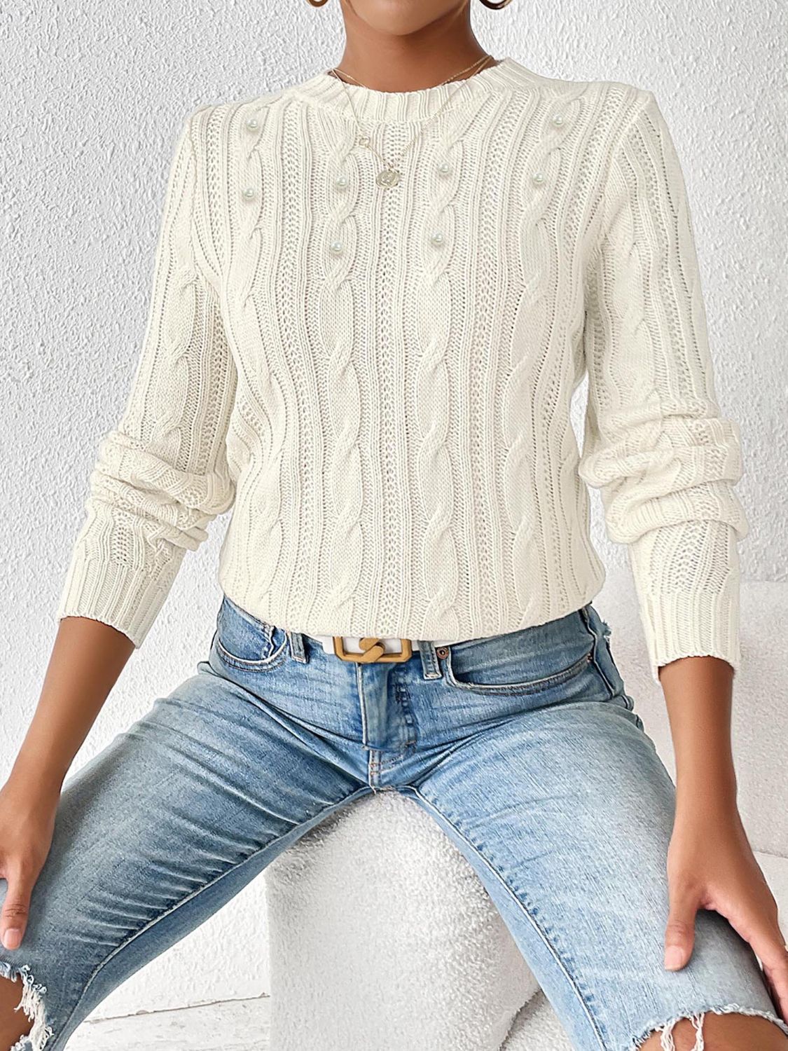 Cozy Cable Knit Sweater in 4 Colors