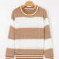 Comfy Stripped Patchwork Oversized Wide Sleeved Sweater in 3 Colors