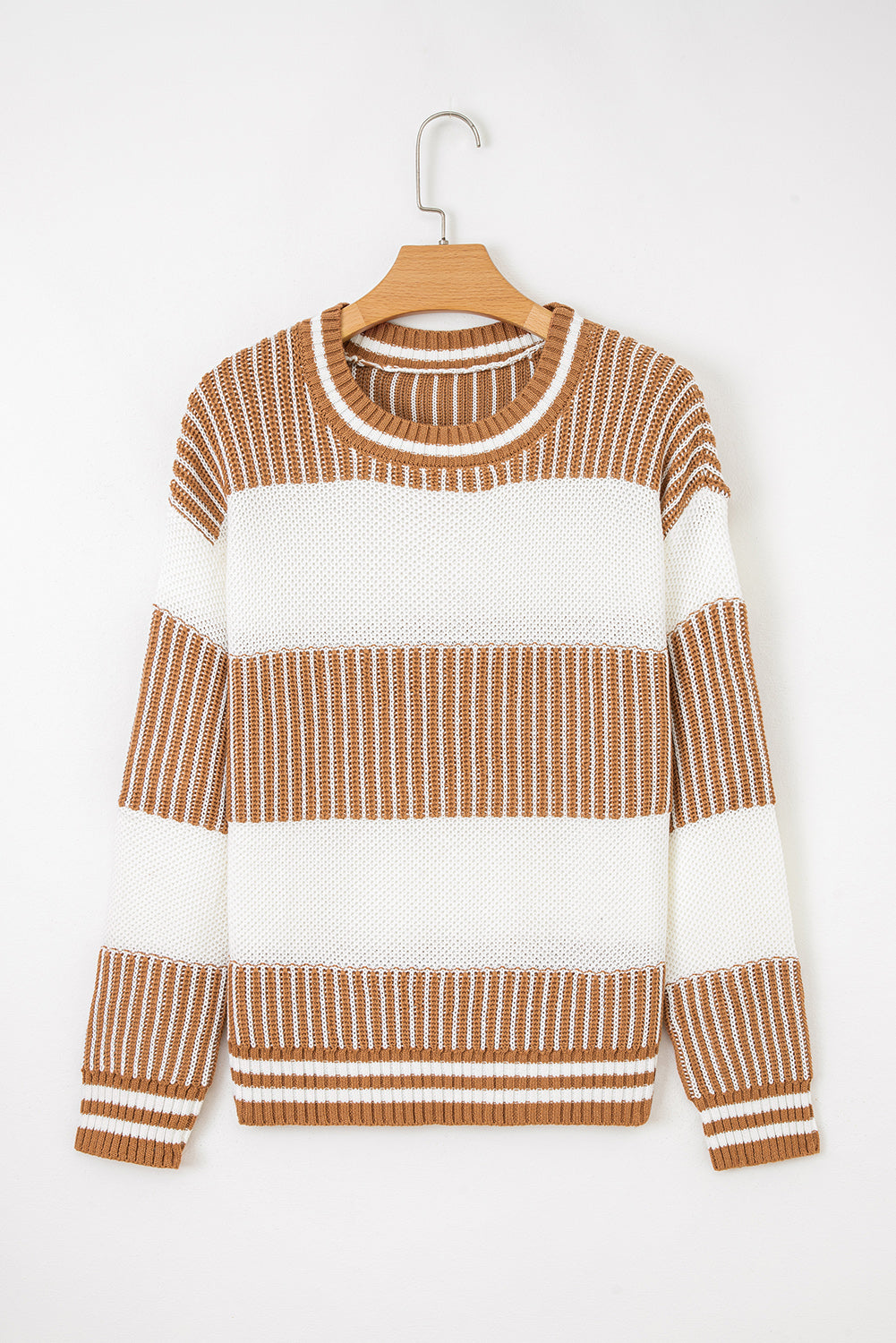 Comfy Stripped Patchwork Oversized Wide Sleeved Sweater in 3 Colors