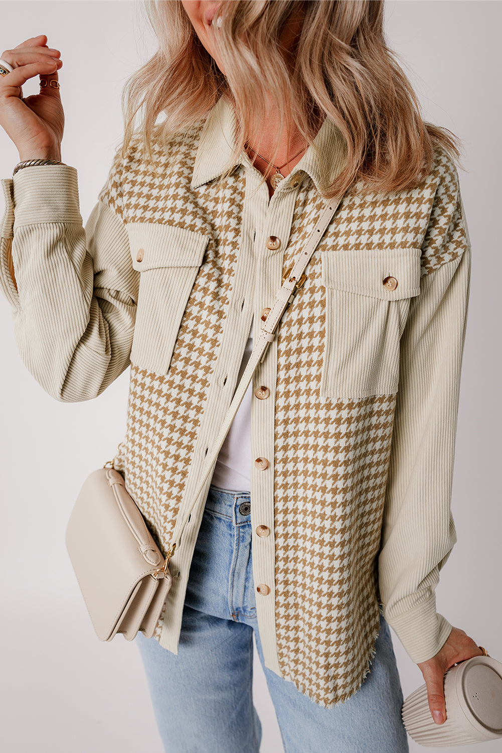 The Classic Houndstooth Corduroy Shacket