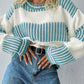 Comfy Stripped Patchwork Oversized Wide Sleeved Sweater in 3 Colors