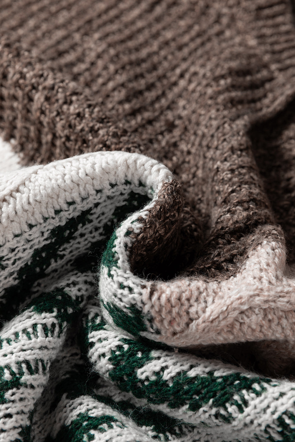 Cozy Casual Colorblock Knit Amber Knot Sweater