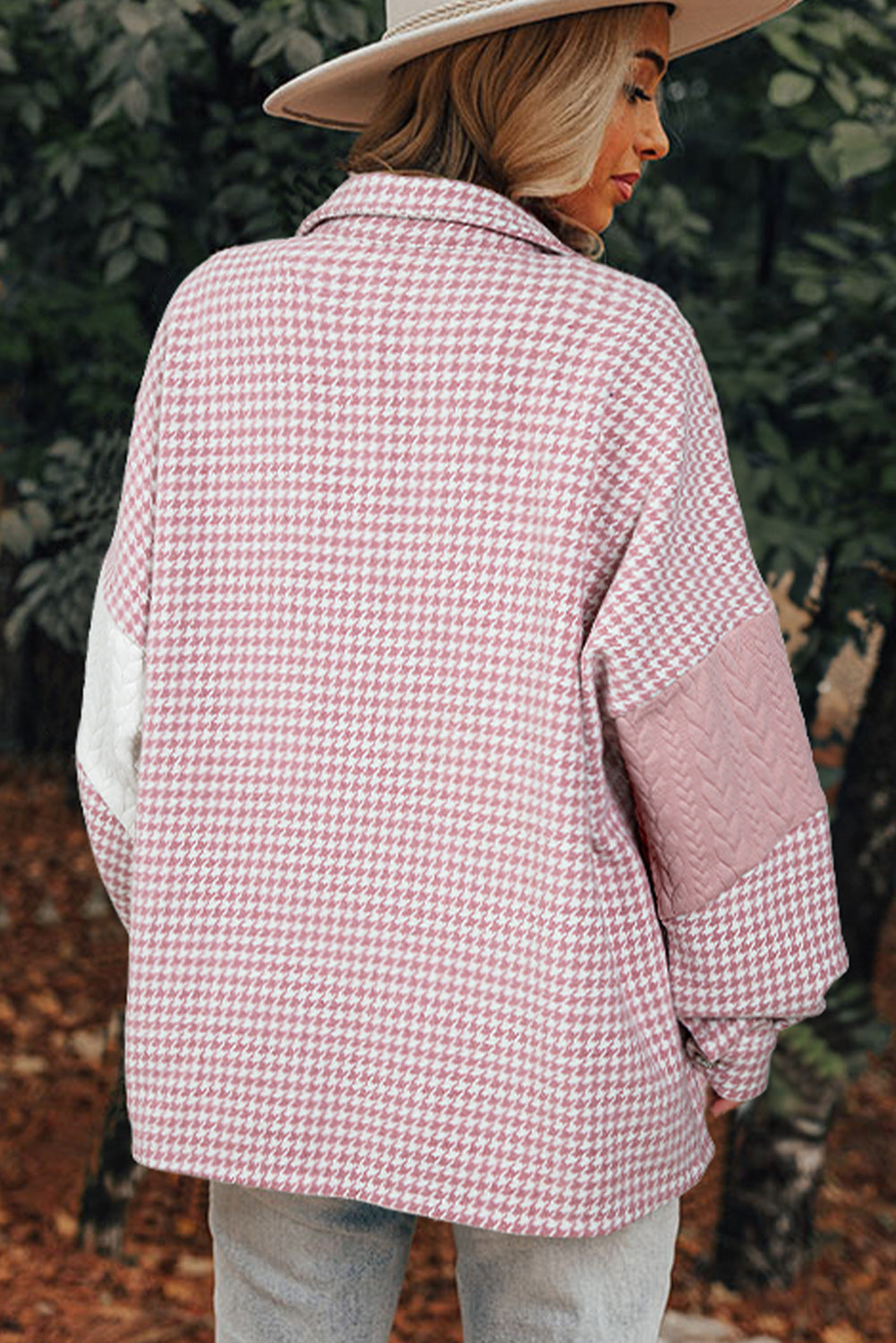 Weekend Houndstooth Knit  Shacket