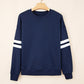 Activepologie Comfy Black Varsity Stripe Oversized Sweatshirt in 5 Colors