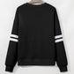 Activepologie Comfy Black Varsity Stripe Oversized Sweatshirt in 5 Colors