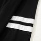 Activepologie Comfy Black Varsity Stripe Oversized Women's Sweatshirt & Shorts Outfit at LaurenNichole