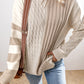 Cozy Cable Knit Colorblock Sweater