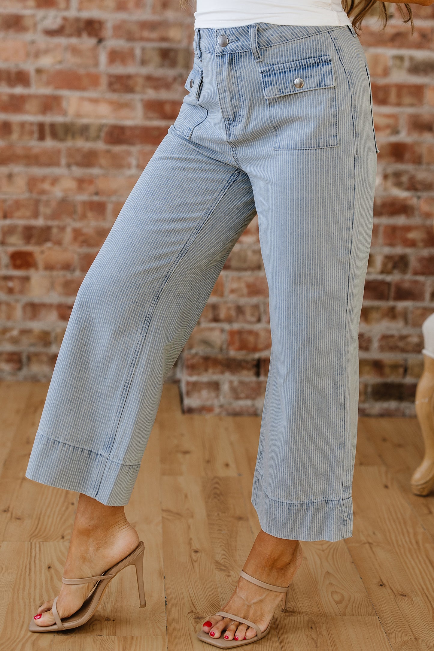 Classy Pinstripe High Waist LaurenNichole Jeans. Size 4 - 16