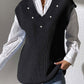 Classic Pearl V-Neck Sweater Vest in 5 Colors Onsize