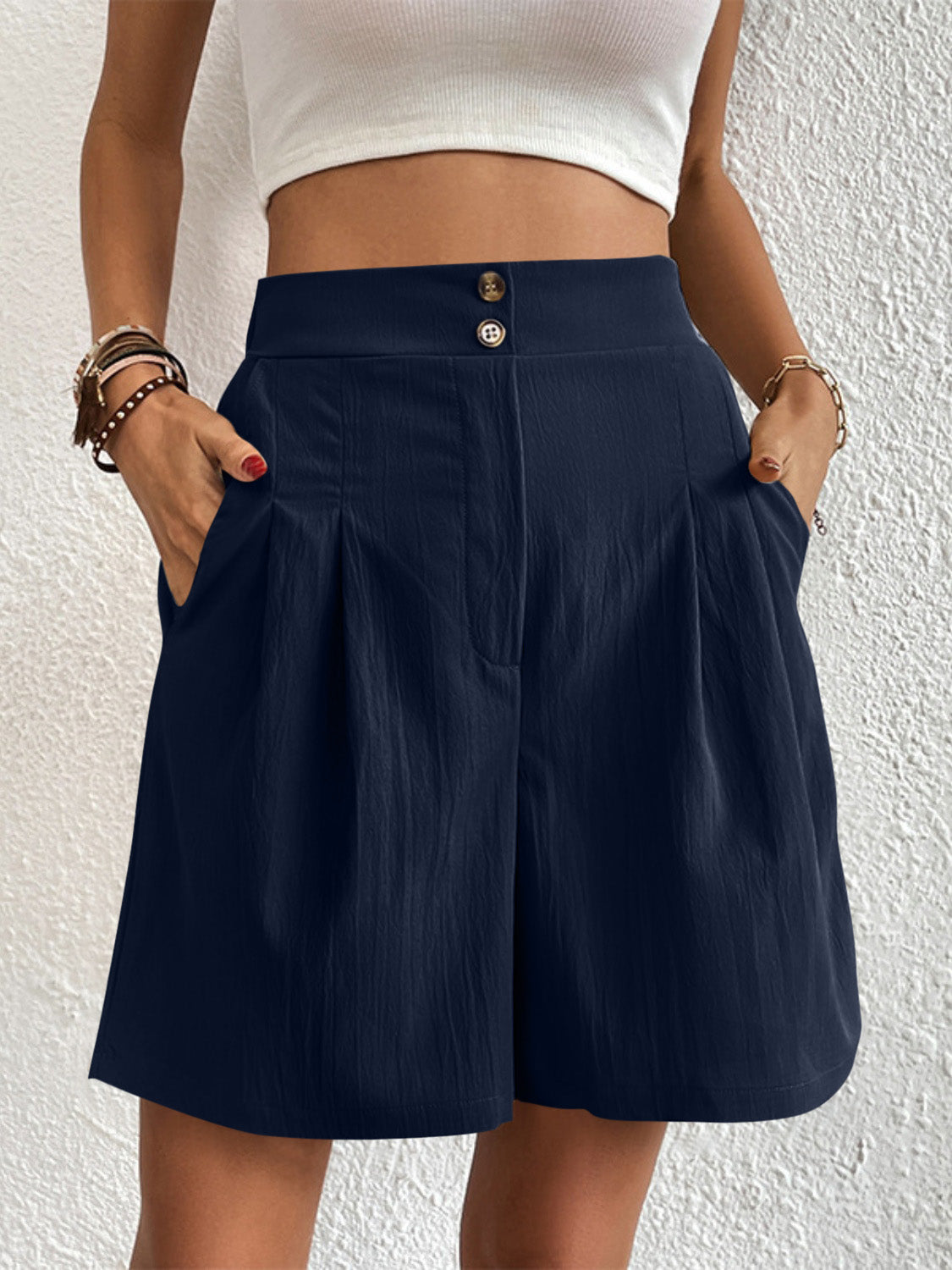 11 High Waist Classy Tailored Shorts with Pockets