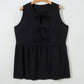 LaurenNichole Her Lux Curves Tie-Front Peplum Tank – Soft Stretch Bow Detail Top