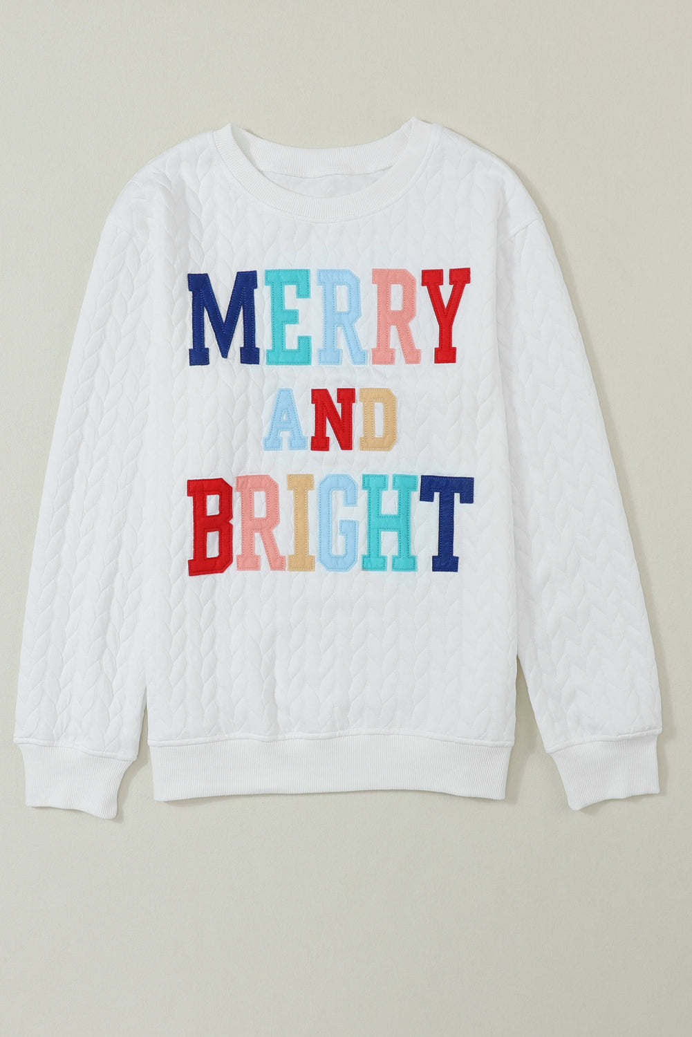 Cozy Merry Cable Knit Christmas Sweatshirt (S - 3X)