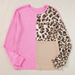 Leopard Color block Waffle Knit Shirt in 2 Colors