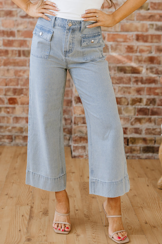 Classy Pinstripe High Waist LaurenNichole Jeans. Size 4 - 16