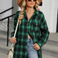 Plaid Collared Neck Long Sleeve Shirt