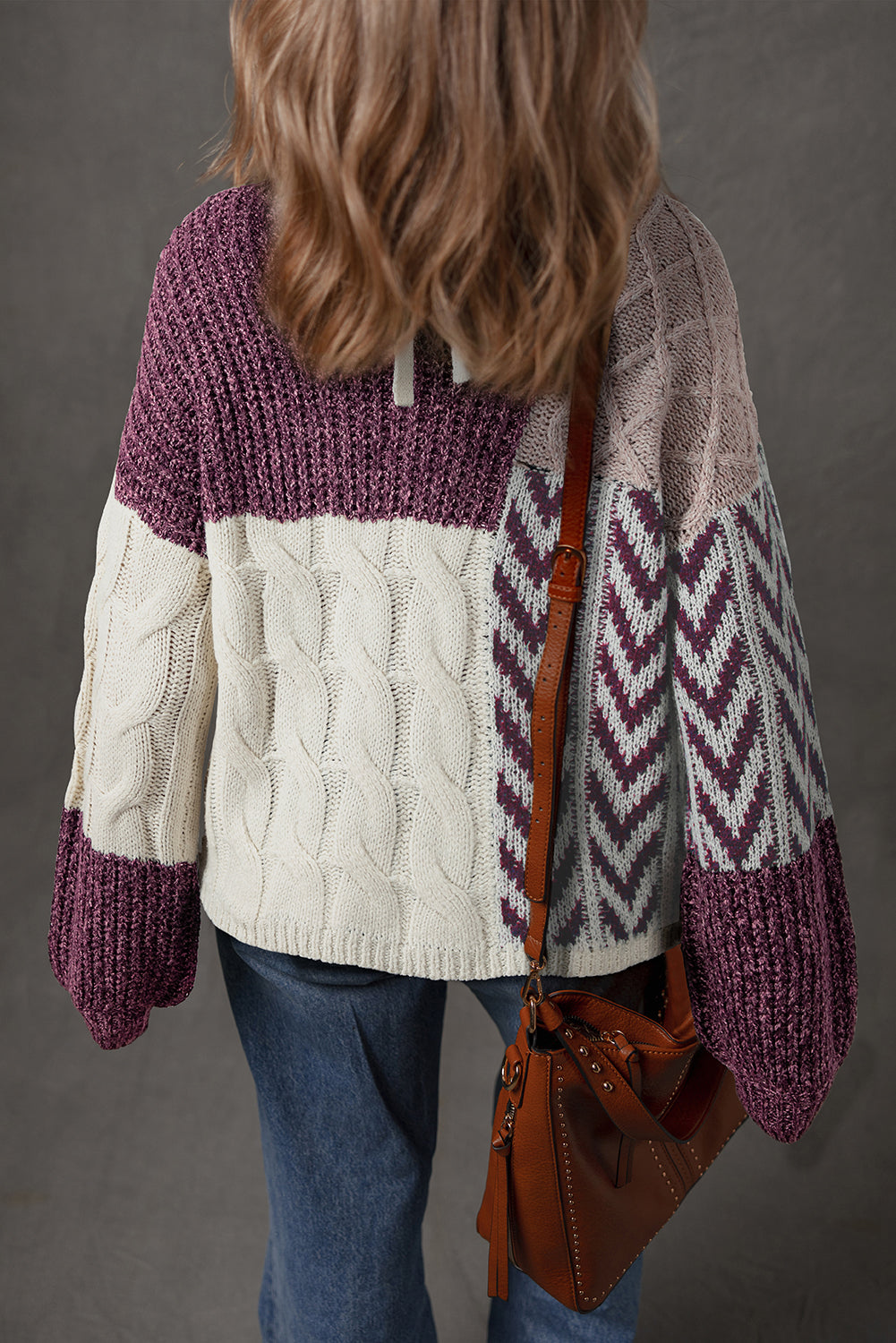Cozy Casual Colorblock Knit Amber Knot Sweater