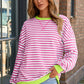 Comfy Oversized Stripe Sweatshirt in 2 Colors (S - 2X)