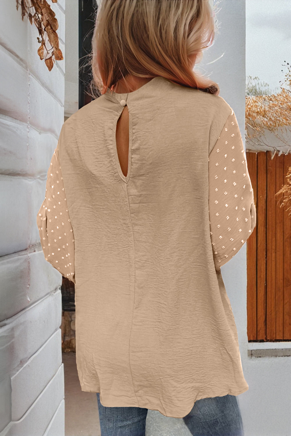 Elegant Swiss Dot Balloon Sleeve Blouse (S - 3X)