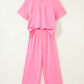 LaurenNichole Daydream Solid Oversized Tee &  Wide-Leg Pants Outfit — Pocketed Casual 2-Piece (3 Colors)