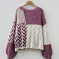 Cozy Casual Colorblock Knit Amber Knot Sweater