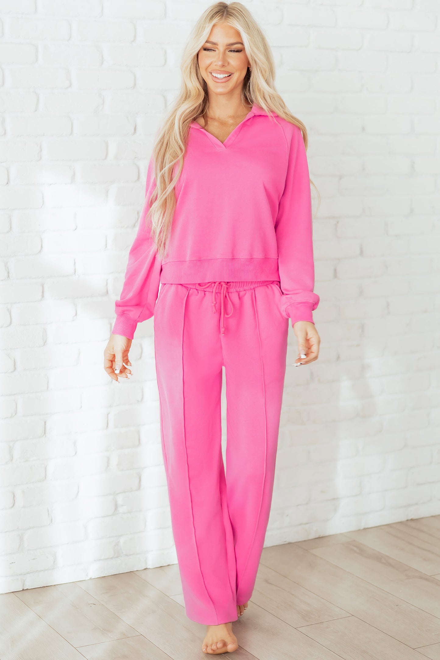 Cozy Activepologie Polo Sweatsuit with Tailored Sweatpants in 2 Colors
