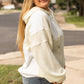 Comfy Cozy Beige Textured Patchwork Tailored Hoodie in Size 1X - 4X