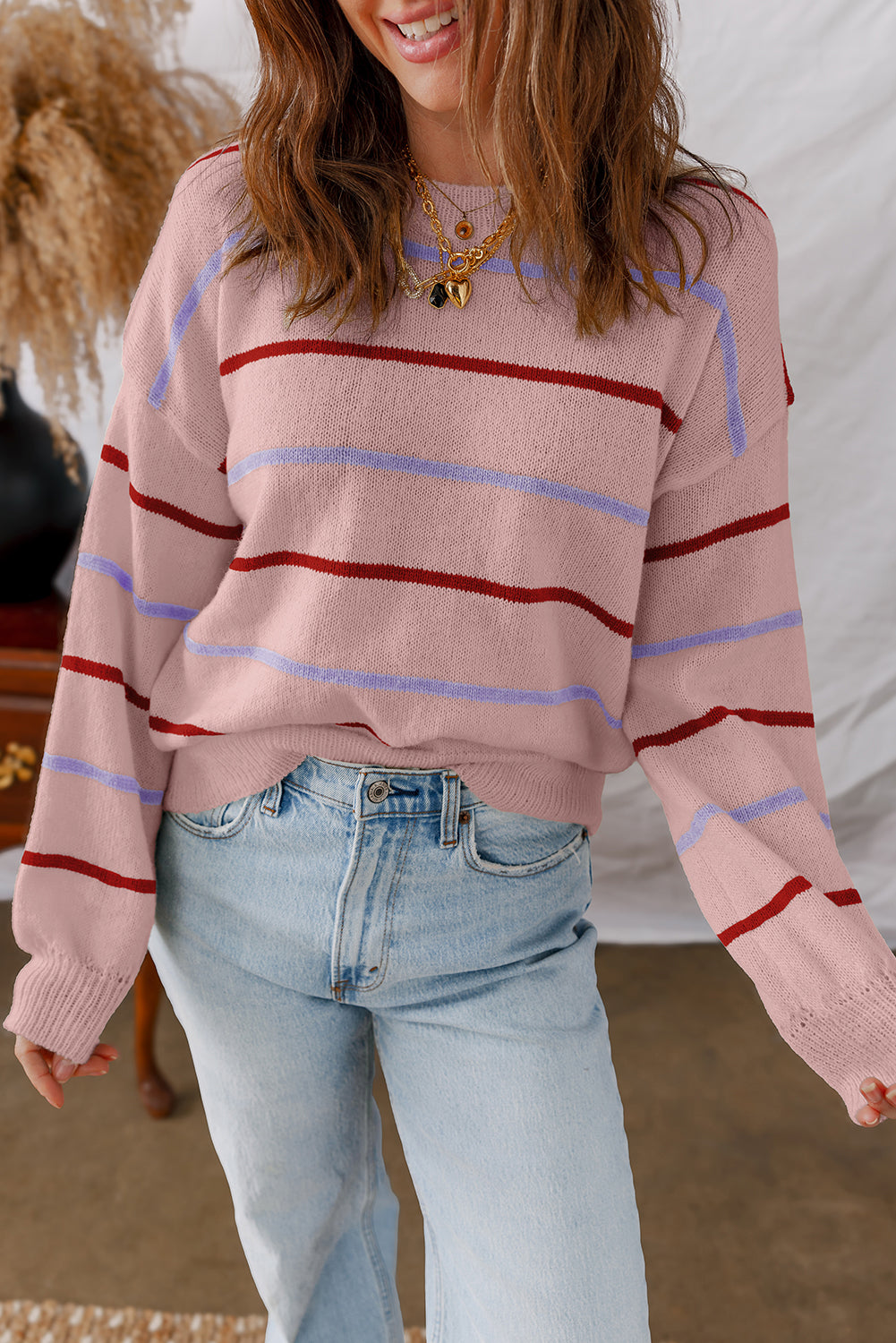 Cozy Knit Stripe Oversized Sweaters in 3 Colors