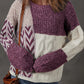 Cozy Casual Colorblock Knit Amber Knot Sweater