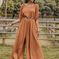 Comfy Chic Caramel Wide Leg Jumpsuit