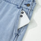 LaurenNichole Vintage Distressed Denim Wide-Legged Overall Jumpsuit