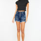 Raw Hem Button-Fly Denim Shorts