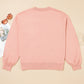 Cozy Flower Bishop Sleeve Knit Peach Sweater