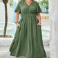 Classic Clover Shirred High Waist Maxi Dress (1X - 4X)