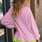 Comfy Oversized Stripe Sweatshirt in 2 Colors (S - 2X)