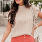 Classic Cable Knit Ruffle Sleeve Sweater Vest