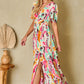 Classy V Neck Print Surplice Maxi Dress