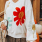 Cozy Floral V Neck Sweater in 2 Colors