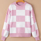 Cozy Checker Bishop Sleeve Sweaters  S - 2X in 3 Colors