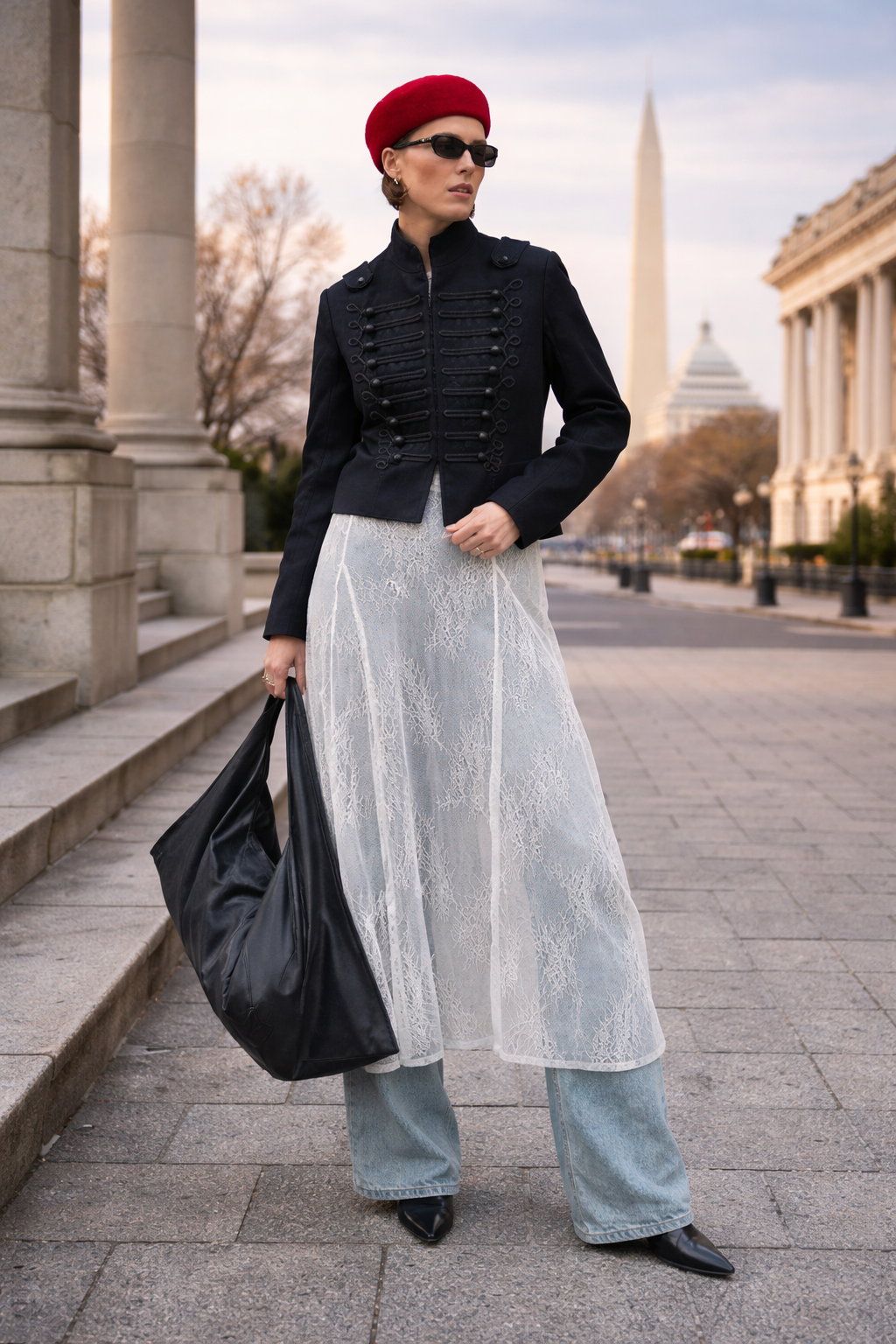 LaurenNichole Aura La’Vintage Chinese Knot Cropped Jacket – Chic Structured High Street Statement Coat