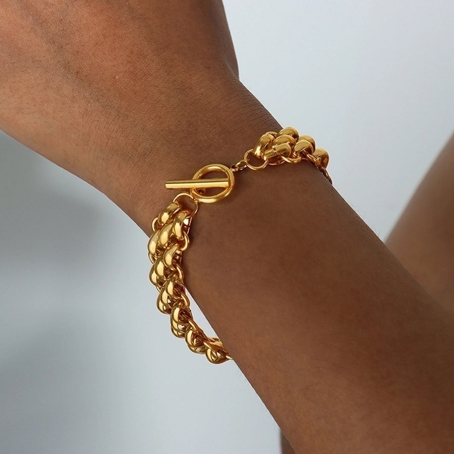 Titanium 18K Gold Plated Bracelet Necklace