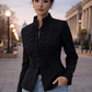 LaurenNichole Aura La’Vintage Chinese Knot Cropped Jacket – Chic Structured High Street Statement Coat