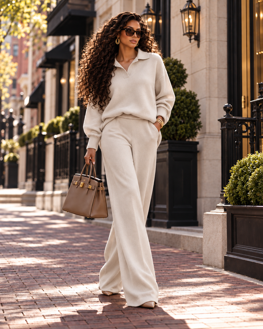 Soft Polo Knit Collared Polo Sweater Outfit in 6 Colors