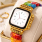 Natural Stone Colorful Chakra Imperial Jaspers Elastic Smart Watch 38mm/45mm