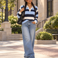 Daydream™ Polo-Collar Striped Knit Sweater