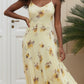 LaurenNichole Aura La' Vintage Yellow V-Neck Tailored Sling Maxi Dress
