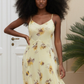 LaurenNichole Aura La' Vintage Yellow V-Neck Tailored Sling Maxi Dress