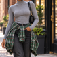 Daydream™ Oversized Plaid Comfy Hoodie Button-Up Shirt - One Oversized Fit