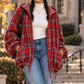 Daydream™ Oversized Plaid Comfy Hoodie Button-Up Shirt - One Oversized Fit