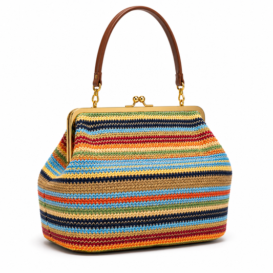 Polish'd Riviera Striped Woven Shell Clutch – 3 Colors
